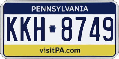 PA license plate KKH8749
