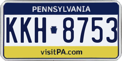 PA license plate KKH8753