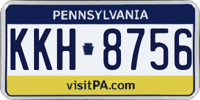 PA license plate KKH8756