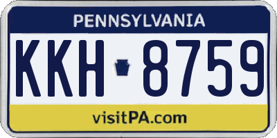 PA license plate KKH8759
