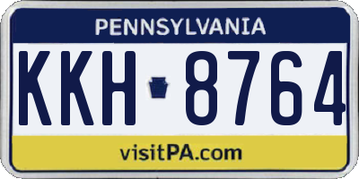 PA license plate KKH8764