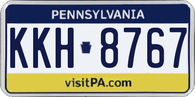 PA license plate KKH8767