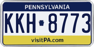 PA license plate KKH8773