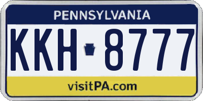 PA license plate KKH8777