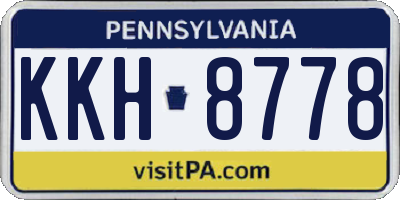 PA license plate KKH8778