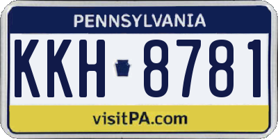 PA license plate KKH8781