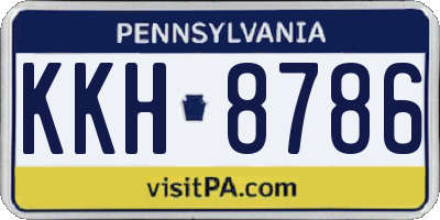 PA license plate KKH8786