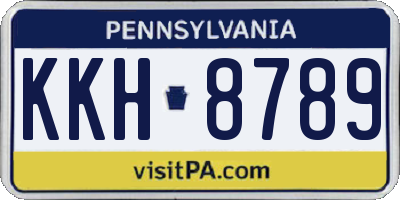 PA license plate KKH8789