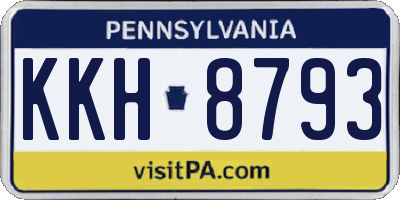 PA license plate KKH8793