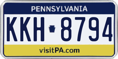 PA license plate KKH8794