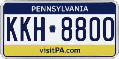 PA license plate KKH8800