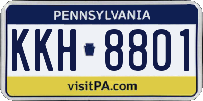 PA license plate KKH8801