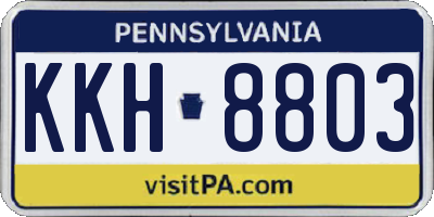 PA license plate KKH8803