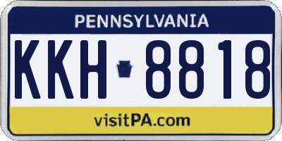 PA license plate KKH8818