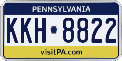 PA license plate KKH8822