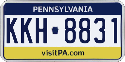 PA license plate KKH8831
