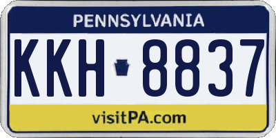 PA license plate KKH8837