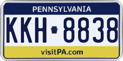 PA license plate KKH8838
