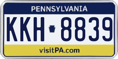 PA license plate KKH8839