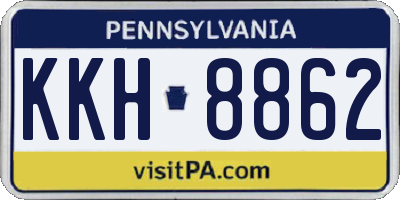 PA license plate KKH8862