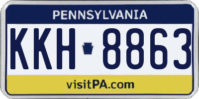 PA license plate KKH8863