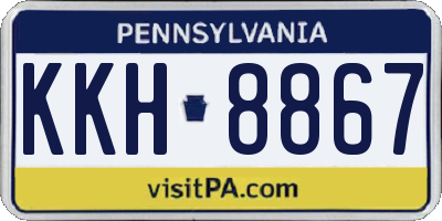 PA license plate KKH8867