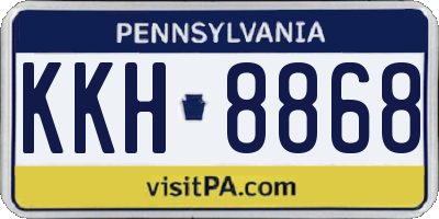 PA license plate KKH8868