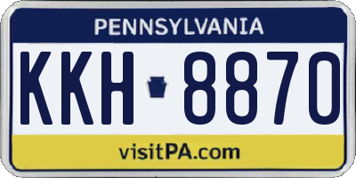 PA license plate KKH8870