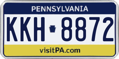 PA license plate KKH8872