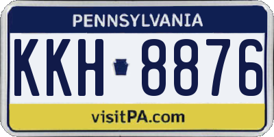PA license plate KKH8876