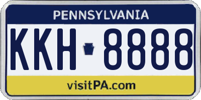 PA license plate KKH8888