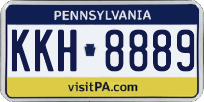 PA license plate KKH8889