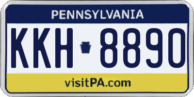 PA license plate KKH8890
