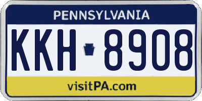 PA license plate KKH8908