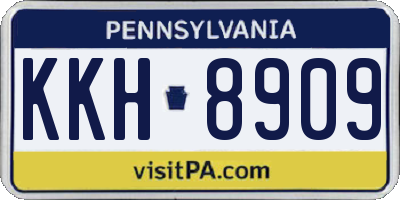 PA license plate KKH8909