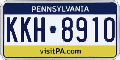 PA license plate KKH8910