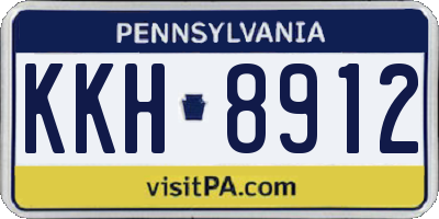 PA license plate KKH8912