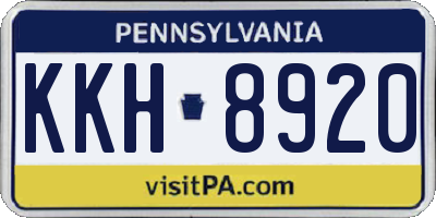 PA license plate KKH8920