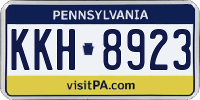 PA license plate KKH8923