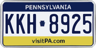 PA license plate KKH8925