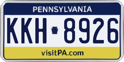 PA license plate KKH8926