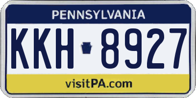 PA license plate KKH8927