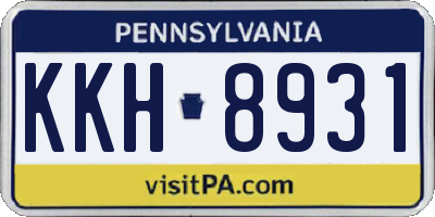 PA license plate KKH8931