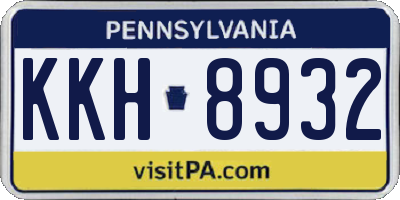 PA license plate KKH8932