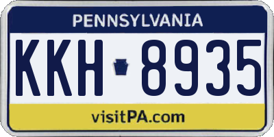 PA license plate KKH8935