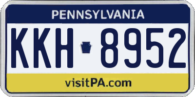 PA license plate KKH8952