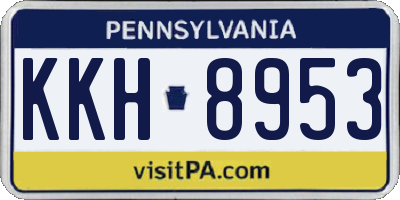 PA license plate KKH8953
