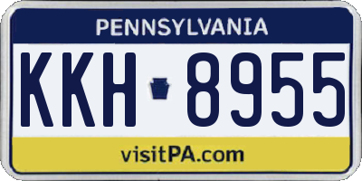 PA license plate KKH8955