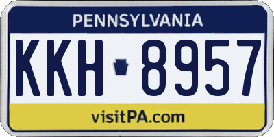 PA license plate KKH8957