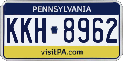 PA license plate KKH8962